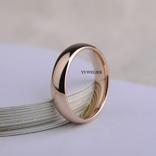 Anillo De Tungsteno Baño En Oro Rosa Rose Gold 18k