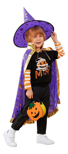 Capa De Mago Con Sombrero Capa De Halloween Para Niños Disfr
