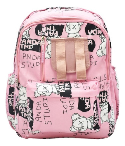 Mochila Panda Tne Anda Studi Estampada Rosa Primaria Ll23bjm057 Lluvia Diseño De La Tela Estampado