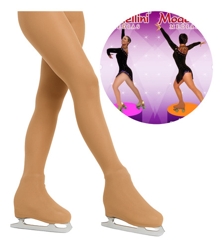 Cancan Panty Con Cubrebota Para Patin Artistico Natural Natural Talle 3