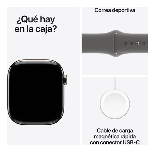 Apple Watch S10 Gps+cell 42mm De Titanio Nat-gris S/m Natural Correa Deportiva Gris Piedra Titanio/natural