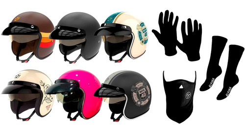 Casco Hawk 721 + Guantes + Mascara + Medias Pp - Sti Motos