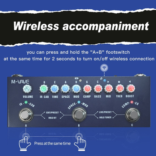Pedal De Efecto M-vave Cube-baby Bass Azul