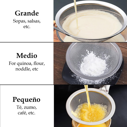 Colador De Cocina Acero Inoxidable, 4 Pcs Coladores De Malla