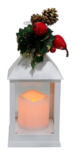 Lamparina Luz De 5 Leds Vidro Decoração Rustico 23cm Natal