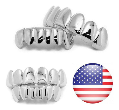 2017 Hip Hop Silver Plated Boca Caps Dientes Grills Top Bott