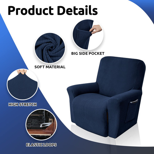 Funda Elástica Para Sofá Reclinable Protector De Muebles
