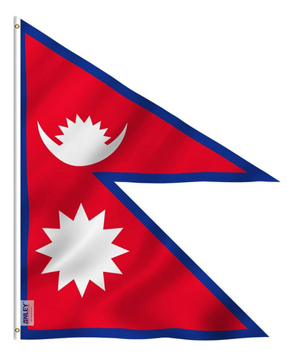 Bandera Anley, De Nepal, Triangular, Para Colgar, 60 X 90 Cm