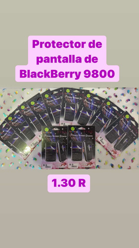 1.30protector De Pantalla De Blackberry 9800 Plástico Negro