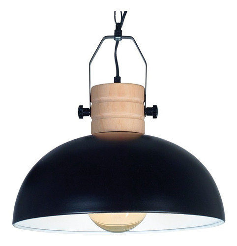 Colgante Pantalla Madera Negra Moderna Apta Led Cuenca Db