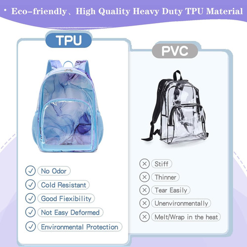 Mochila Transparente Para La Escuela, Resistente Tpu Transpa