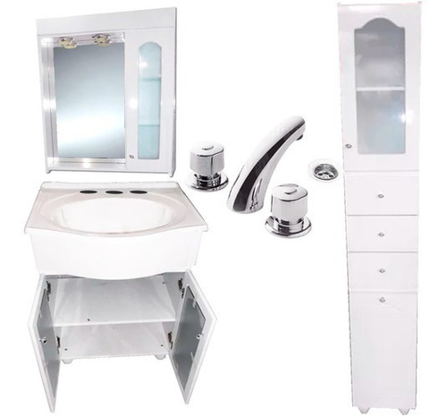 Set Baño Vanitory 60 Peinador B Griferia Fv Arizona V Tolva