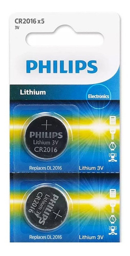 Microbateria Philips Lithium Cr2016 Blister 5 Pcs Mlab