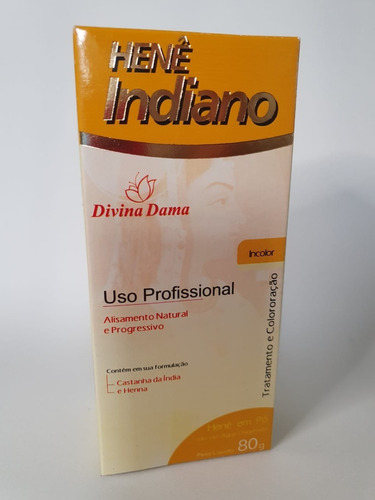 Kit C/ 02 Henê Indiano Pó 80g Incolor Divina Dama Prof