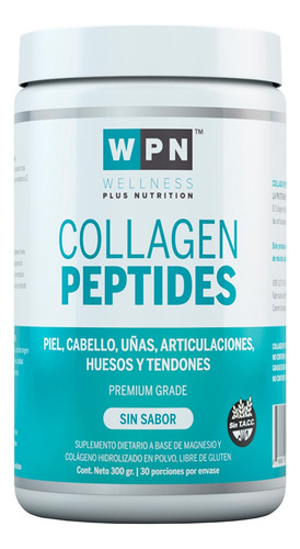 Wpn Wellness X2 Collagen Peptides Colageno Sin Sabor 300g 3c