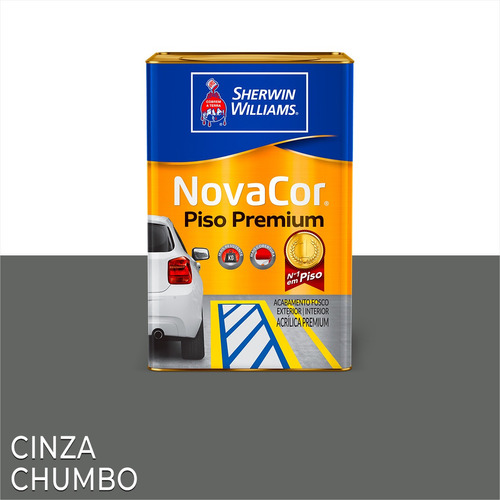 Tinta Piso 18l Novacor Premium Lavável Sherwin Williams Cor Cinza/chumbo