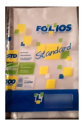 Folios Luma Standard Polietileno Oficio X 100 Unidades