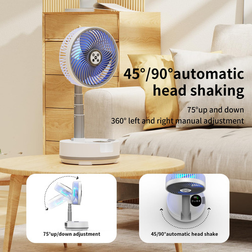 Ventilador Socool 8 Pulgadas 20000 Mah Carga Remoto Led Blanco 20000mah