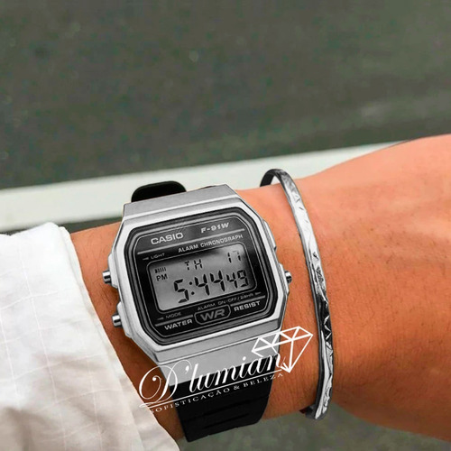 Imagem 4 de 8 de Relógio Casio Masculino F-91wm-7adf Pulseira Borracha