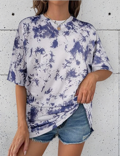 New.. Camiseta Manga Corta Mujer Cuello Redondo Estampado