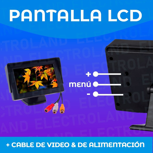 Imagen 5 de 10 de Kit Pantalla Monitor 4.3 Y Camara Marcha Atras Entrada Rca