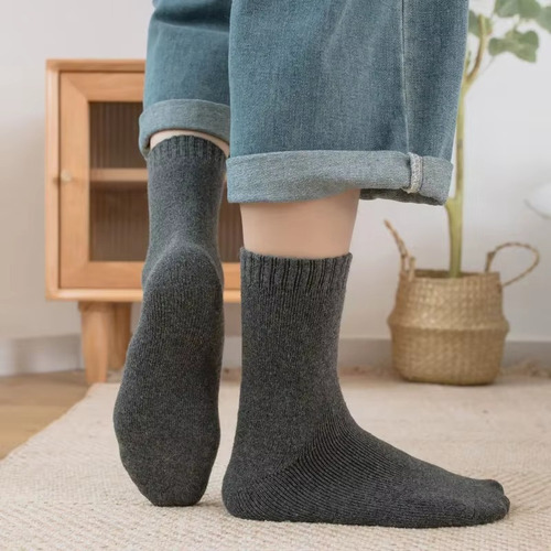 1 Par De Calcetines Gruesos De Lana Térmica Para Hombre, Lan
