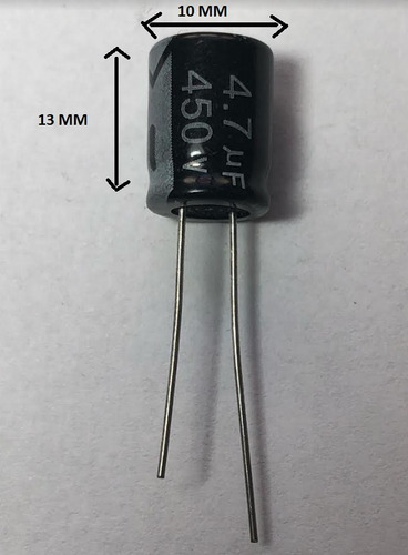 Imagem 3 de 6 de Capacitor Eletrolítico 4,7uf X 450v 105º - 50 Unidades