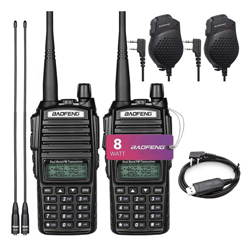 2pcs Baofeng Uv-82 Pro 8w High Power Portable Dual Band Amat