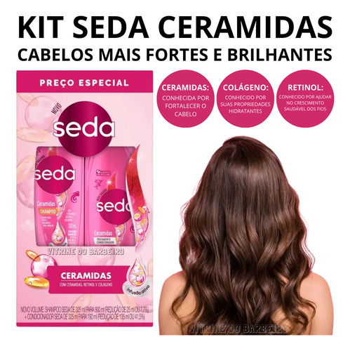 Kit Shampoo + Condicionador Com Ceramidas Hidrata O Cabelo!!