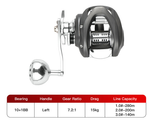 Freio Io Magnético Iônico De Engrenagens 10+1bb Baitcaster R