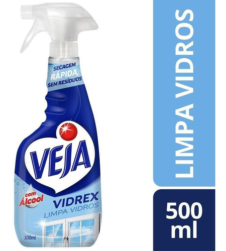 Limpador Veja Limpa-Vidro Vidrex em frasco 500ml