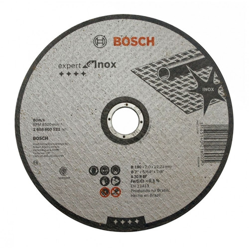 Disco Corte Bosch 25pcs 180x22.2 2.0mm Inox Expert Maquifer