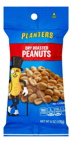 Planters Salted Dry Roasted Peanuts Cacahuates 170 Gr