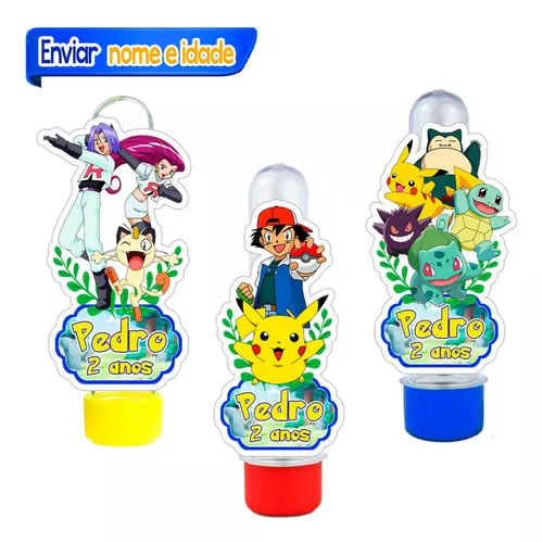 20 Pokemon com Pokebola (Pequeno - 1 a 2,7cm) Kit Festa Lembrancinha