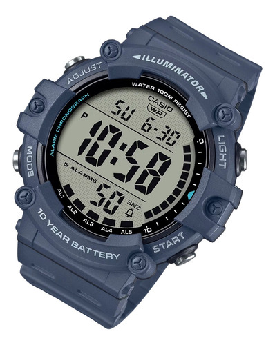 Reloj Casio Ae-1500wh-5av, Pantalla Jumbo, 5 Alarmas,luz Led