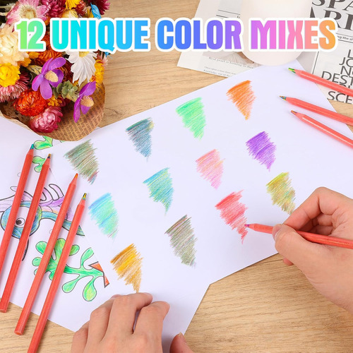 Tinnivi 12 Lápices Arcoíris De Colores Para Niños, 12 Piezas