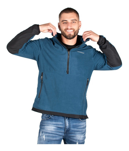 Sudadera Hombre Greenlander Fce8635 Fleece Ligera Bicolor