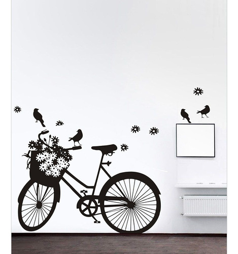 Vinilo Decorativo Bicicleta Flores  