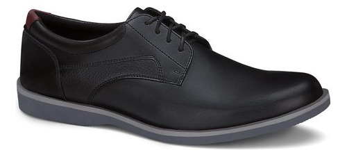 Tenis Formal Q99325pr Piel Punta Redonda Sin Tacon Caballero