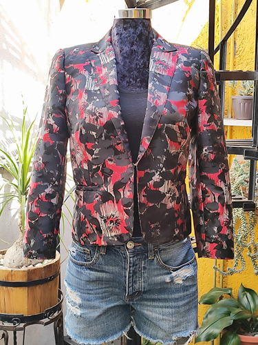 Chaqueta Tipo Blazer Estampada, Talla Mediana Julio 