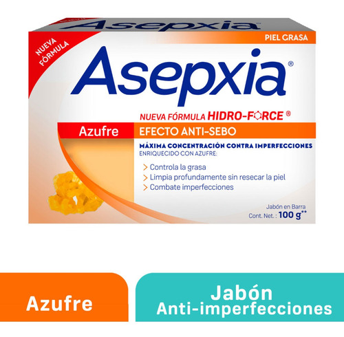 Jabón En Barra Asepxia Azufre 100g Genomma Lab