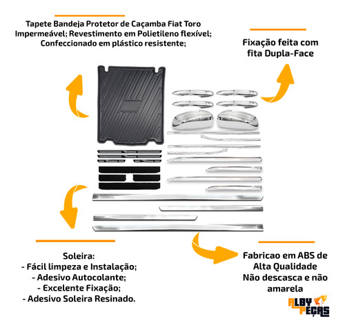 Fiat Toro Kit Completo Com Protetor De Caçamba 16 A 22