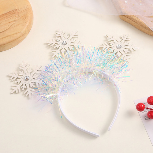 2 Diademas Navideñas Adornadas Con Forma De Copo De Nieve