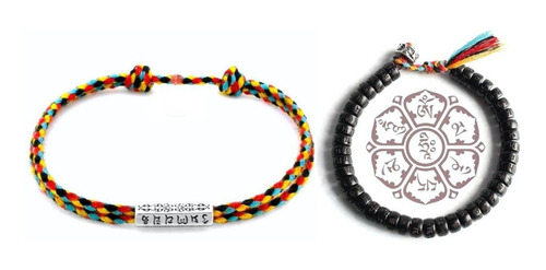 Pulsera Tibetana Protección Abundancia Y Lumbini Diámetro 18 Cm Largo 19 Cm