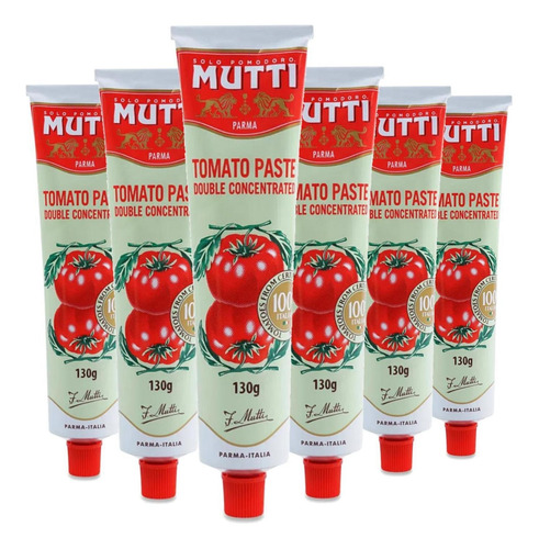 Pasta Mutti De Tomate Concentrado Tubo 130g 6 unidades