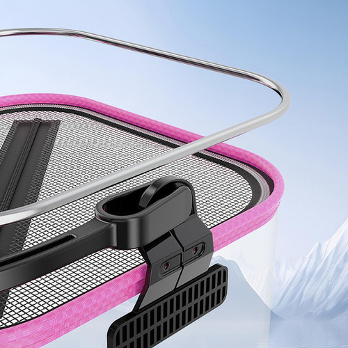 Plegable Cubo De Pesca, Cubo De Pinco Lateral Rosa De 20 Cm