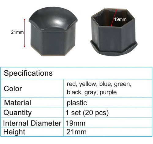 Protector De Tornillos Para Tuercas De Rueda De 2 Piezas