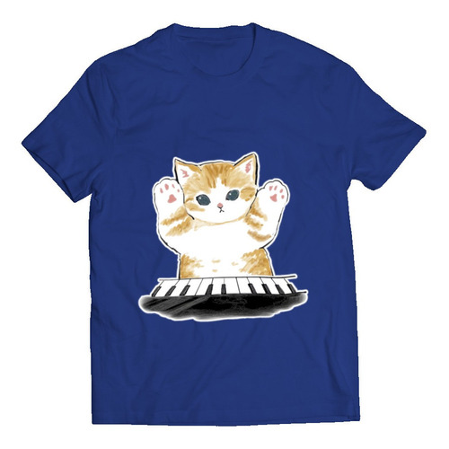 Playera Niño(a) Gatito Musical Piano Kawaii Cat