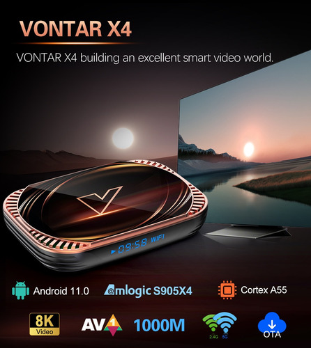 Vontar X4 Android 11.0 Tv Box Amlogic S905x4 4gb 32gb