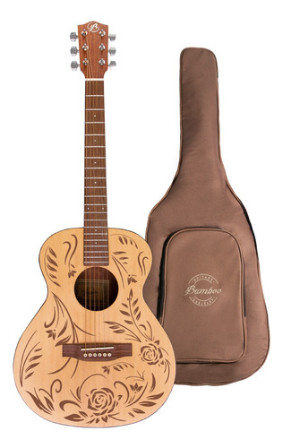 Guitarra Acústica Bamboo Ga-38 Diseños Incluye Funda